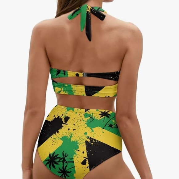 Salabomia  2Piece Women Bikini Set Halter Top, High Waist Tummy Control Swimsuit - Picture 2 of 8